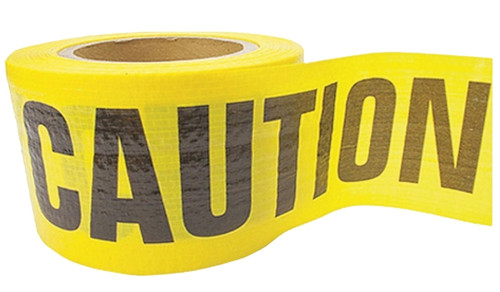 CH Hanson 16030 Reinforced Barricade Tape, 500 ft L, 3 in W, Yellow, Polyethylene [SKU: ORG5499637]