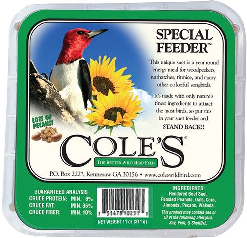 Cole's Special Feeder SFSU Suet Cake, 11 oz [SKU: ORG2967891]