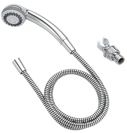 Boston Harbor Hand-Held Shower Head, 1.75 (6.6) 80 gpm (L/MIN) psi, 1/2-14 NPT Connection, Threaded, PVC, Chrome [SKU: ORG8175069]