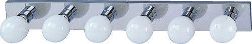 Boston Harbor V5CH06 Vanity Bar Fixture, 100 W, 6-Lamp, G Lamp, Steel Fixture, Chrome Fixture, Chrome Fixture [SKU: ORG3781101]