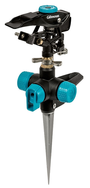 Gilmour 821673-1001 Heavy-Duty Sprinkler Spike, 3/4 in Connection, Hose, 43 ft, Circular, Adjustable Nozzle, Steel [SKU: ORG7343742]
