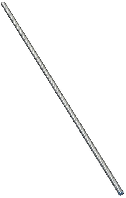 Stanley Hardware N179-416 Threaded Rod, 1/4-20 Thread, 24 in L, A Grade, Steel, Zinc, UNC Thread [SKU: ORG5524202]