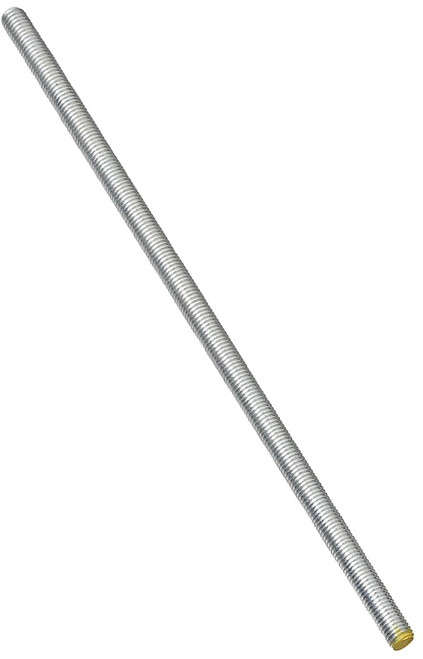 Stanley Hardware N179-432 Threaded Rod, 3/8-16 Thread, 24 in L, A Grade, Steel, Zinc, UNC Thread [SKU: ORG5524228]