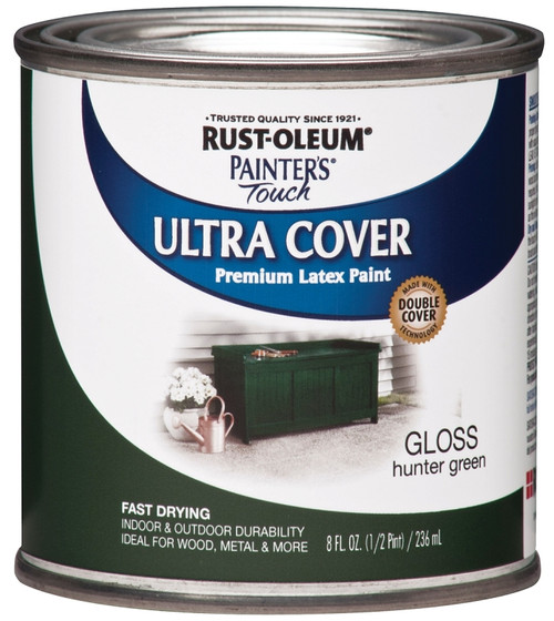 Painter's Touch Ultra Cover 1938730 Interior Paint, Gloss, Hunter Green, 0.5 pt, Can, Resists: Chip, Fade, Water Base [SKU: ORG6746788]