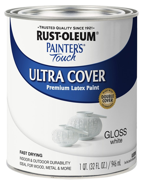 Painter's Touch Ultra Cover 1992502 Interior Paint, Gloss, White, 1 qt, Can, Resists: Chip, Fade, Water Base [SKU: ORG6746820]