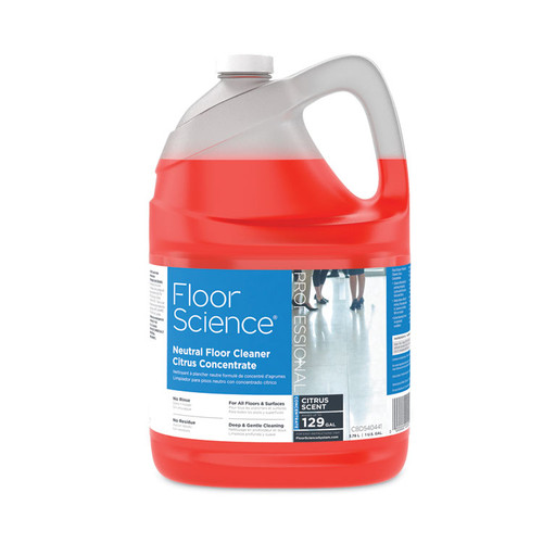 Floor Science Neutral Floor Cleaner Concentrate, Citrus Scent, 1 gal, 4/Carton [SKU: DVOCBD540441]