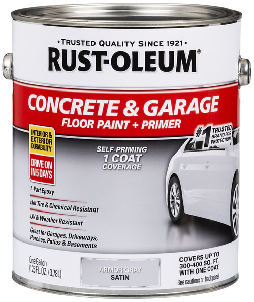 RUST-OLEUM 225359 Floor Paint, Satin, Armor Gray, 1 gal Can [SKU: ORG4564100]
