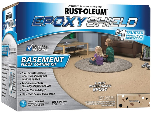 RUST-OLEUM EPOXYSHIELD 203008 Basement Floor Coating Kit, Satin, Tan, Liquid [SKU: ORG0220277]
