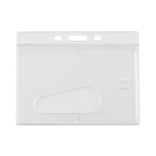 Frosted One-Card Rigid Badge Holders, Horizontal, Frosted 3.68" x 2.75" Holder, 3.38" x 2.13" Insert, 25/Box [SKU: AVT76075]