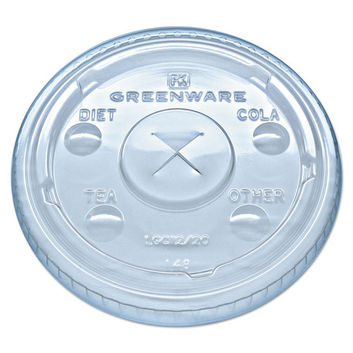 Greenware Cold Drink Lids, Fits 9 oz Old Fashioned Cups, 12 oz Squat Cups, 20 oz Cups Clear, 1,000/Carton [SKU: FABLGC1220]