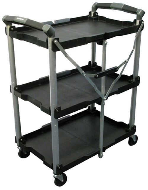 Olympia Tools PACK-N-ROLL Series 85-188 Service Cart, 150 lb, 15 in OAW, 34 in OAH, 26-1/8 in OAD, Aluminum, Black [SKU: ORG1604396]