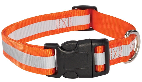 GUARDIAN GEAR ZA984 18 69 Reflective Dog Collar, Buckle Link, 18 to 26 in L Collar, 1 in W Collar, Nylon, Orange [SKU: ORG1868611]