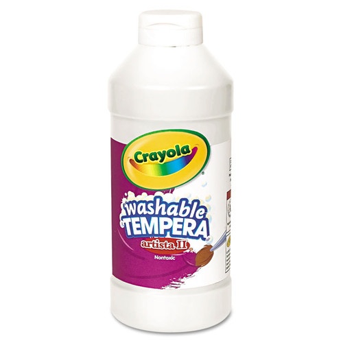 Artista II Washable Tempera Paint, White, 16 oz Bottle [SKU: CYO543115053]