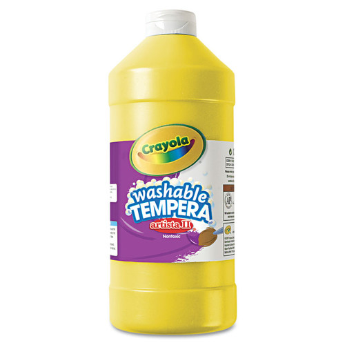 Artista II Washable Tempera Paint, Yellow, 32 oz Bottle [SKU: CYO543132034]