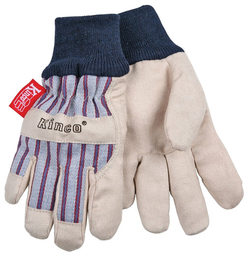 Kinco 1927KW-C Protective Gloves with Kint Wirst, Wing Thumb, Knit Wrist Cuff, Tan [SKU: ORG8634412]