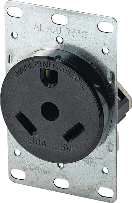 Eaton Cooper Wiring 1263-BOX Power Receptacle, 2 -Pole, 125 V, 30 A, NEMA: NEMA TT-30R, Brown [SKU: ORG6171342]