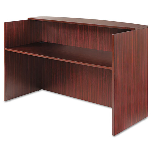 Alera Valencia Series Reception Desk with Transaction Counter, 71" x 35.5" x 29.5" to 42.5", Mahogany [SKU: ALEVA327236MY]