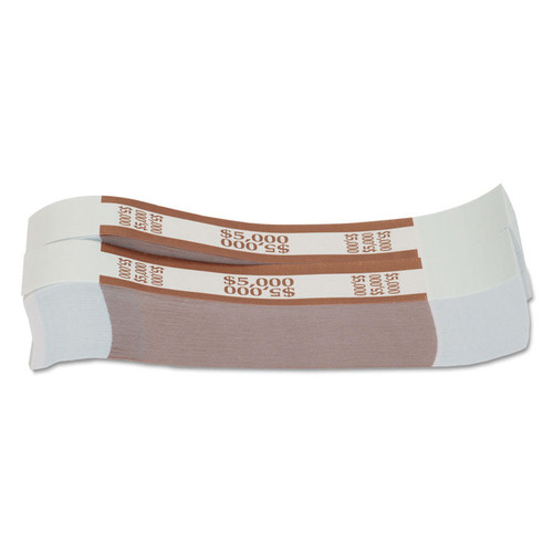 Currency Straps, Brown, $5,000 in $50 Bills, 1000 Bands/Pack [SKU: CTX405000]