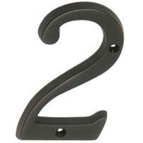 Schlage SC2-3026-716 House Number, Character: 2, 4 in H Character, Bronze Character, Solid Brass [SKU: ORG0867861]