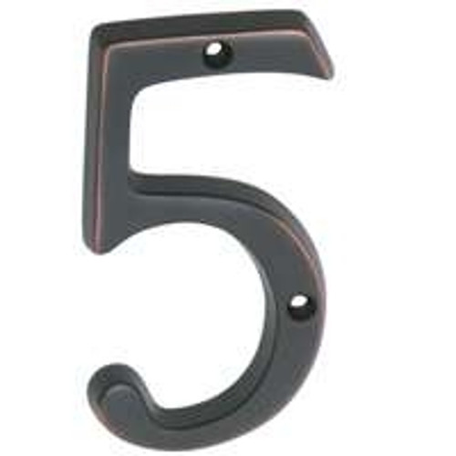 Schlage SC2-3056-716 House Number, Character: 5, 4 in H Character, Bronze Character, Brass [SKU: ORG2673705]