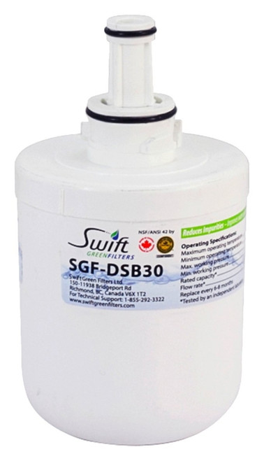 SWIFT GREEN FILTERS SGF-DSB30 Refrigerator Water Filter, 0.5 gpm, Coconut Shell Carbon Block Filter Media [SKU: ORG1226588]