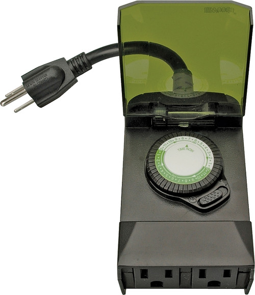 Woods 50011 Mechanical Timer, 15 A, 125 V, 1875 W, 24 hr Time Setting, 24 On/Off Cycles Per Day Cycle, Black [SKU: ORG1827195]