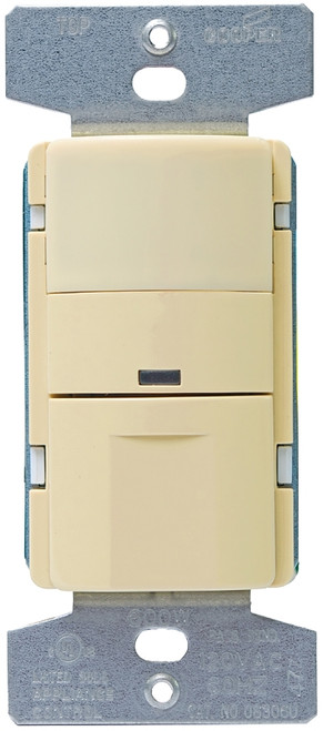 Eaton Wiring Devices OS306U-V-K Motion Sensor Switch, 120 V, 1 -Pole, Motion Sensor, 180 deg Sensing, Ivory [SKU: ORG0638270]