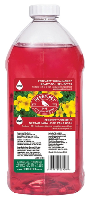 Perky-Pet 239 Nectar Bird Food, Ready-to-Use, Liquid, 64 oz Bottle [SKU: ORG0054049]