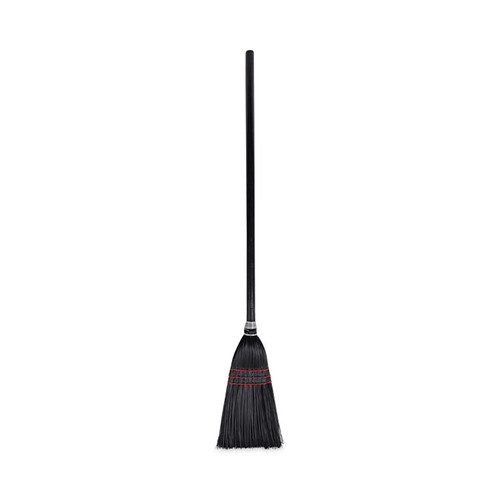 Flag Tipped Poly Lobby Brooms, Flag Tipped Poly Bristles, 38" Overall Length, Natural/Black, 12/Carton [SKU: BWK951BP]