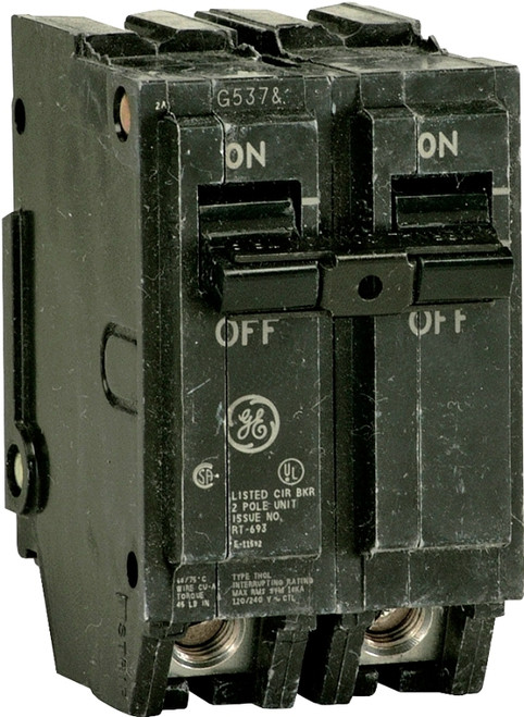 GE Industrial Solutions THQL2150 Feeder Circuit Breaker, Type THQL, 50 A, 2 -Pole, 120/240 V, Plug Mounting [SKU: ORG6122105]