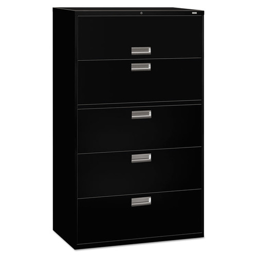 Brigade 600 Series Lateral File, 4 Legal/Letter-Size File Drawers, 1 Roll-Out File Shelf, Black, 42" x 18" x 64.25 [SKU: HON695LP]