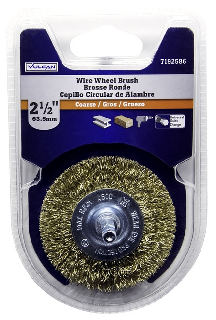 Vulcan 321741OR Wire Wheel Brush, 2-1/2 in Dia, 1/4 in Arbor/Shank [SKU: ORG7192586]
