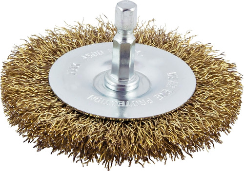 Vulcan 322201OR Wire Wheel Brush, 4 in Dia, 1/4 in Quick Change Shank in Arbor/Shank [SKU: ORG7192610]