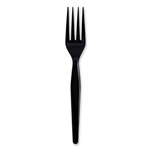 Heavyweight Wrapped Polystyrene Cutlery, Fork, Black, 1,000/Carton [SKU: BWKFORKHWPSBIW]