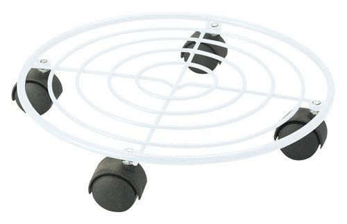 Landscapers Select GB-3623 Planter Dolly, 12 in OAL, 12 in OAW, 2.4 in OAH, 1 -Shelf, Iron Shelf, White Shelf [SKU: ORG5297502]