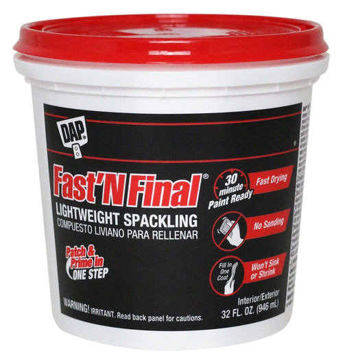 DAP 12142 Spackling Paste White, White, 1 qt Tub [SKU: ORG8890147]