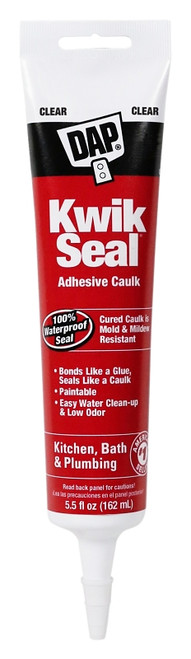DAP 18008 Adhesive Caulk, Clear, 36 hr Curing, -20 to 180 deg F, 5.5 oz Tube [SKU: ORG6151245]
