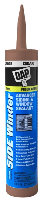 DAP 00823 Siding and Window Sealant, Cedar, 24 hr Curing, -35 to 140 deg F, 10.1 oz Cartridge [SKU: ORG0724773]