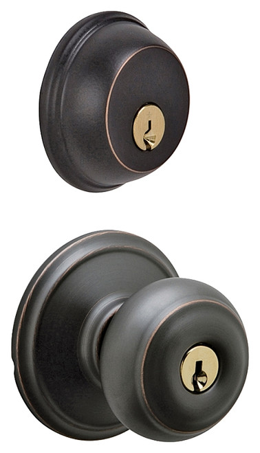Schlage Georgian Series FB50NVGEO716KA4 Knob Lockset, 2 Grade, Keyed Alike Key, Steel, Aged Bronze, K4 Keyway [SKU: ORG9035056]