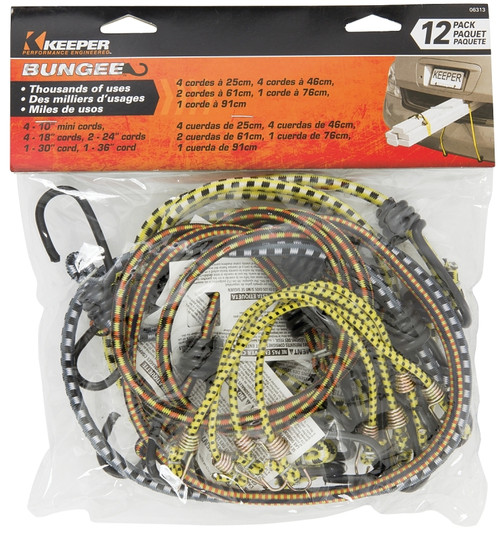 KEEPER 06313 Bungee Cord, Rubber, Hook End [SKU: ORG6085815]