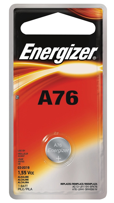 Energizer A76BPZ Battery, 1.5 V Battery, 118 mAh, A76 Battery, Alkaline, Manganese Dioxide [SKU: ORG5769914]
