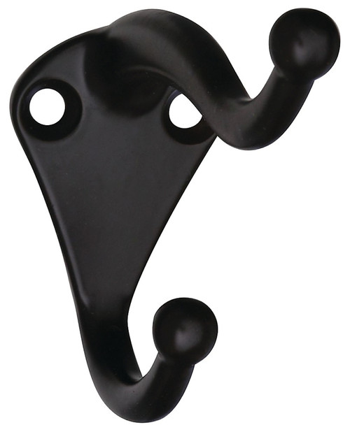 National Hardware V160 N330-761 Coat and Hat Hook, 35 lb, 2-Hook, Zinc, Oil-Rubbed Bronze [SKU: ORG7177272]