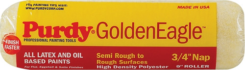 Purdy Golden Eagle 144608094 Paint Roller Cover, 3/4 in Thick Nap, 9 in L, Polyester Cover [SKU: ORG6114896]
