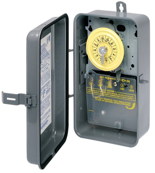Intermatic T101R Mechanical Timer Switch, 40 A, 120 V, 3 W, 24 hr Time Setting, 12 On/Off Cycles Per Day Cycle [SKU: ORG1496207]