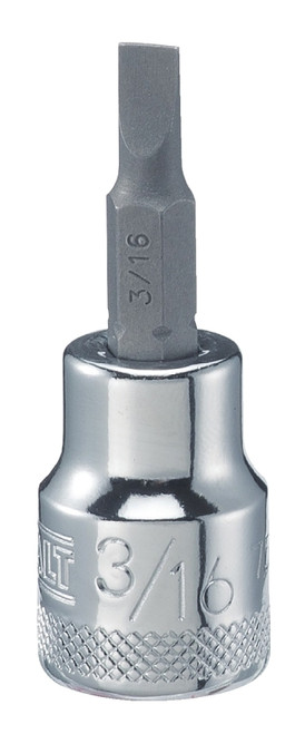 DeWALT DWMT75449OSP Slotted Screwdriver Bit Socket, 3/16 in Tip, 3/8 in Drive, Polished Chrome Vanadium [SKU: ORG7523186]