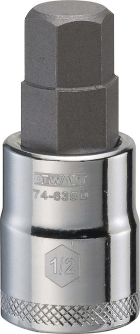 DeWALT DWMT74635OSP Fractional Hex Bit Socket, 1/2 in Tip, 3/8 in Drive, Polished Chrome Vanadium, 1-31/32 in OAL [SKU: ORG7516602]