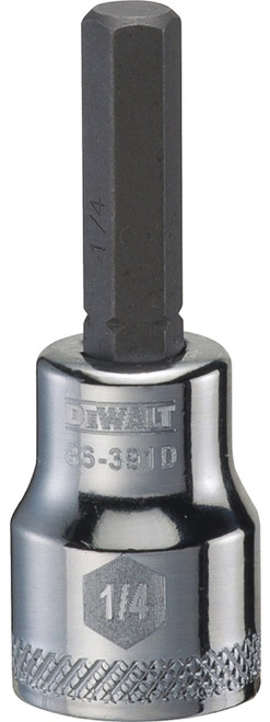 DeWALT DWMT86391OSP Fractional Hex Bit Socket, 1/4 in Tip, 3/8 in Drive, Polished Chrome Vanadium, 1-31/32 in OAL [SKU: ORG7519382]