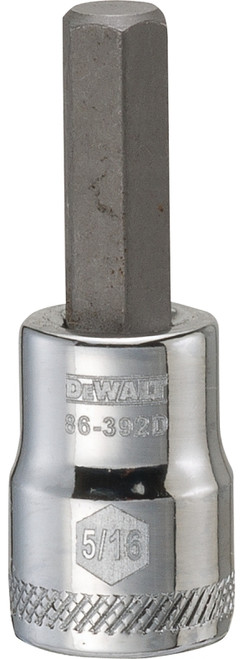 DeWALT DWMT86392OSP Fractional Hex Bit Socket, 5/16 in Tip, 3/8 in Drive, Polished Chrome Vanadium, 1-31/32 in OAL [SKU: ORG7519390]