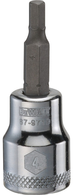 DeWALT DWMT87971OSP Fractional Hex Bit Socket, 4 mm Tip, 3/8 in Drive, Polished Chrome Vanadium, 1-31/32 in OAL [SKU: ORG7519838]