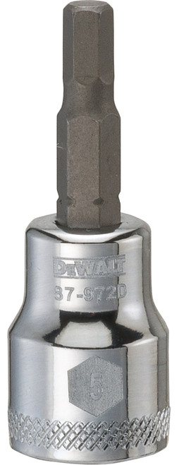 DeWALT DWMT87972OSP Fractional Hex Bit Socket, 5 mm Tip, 3/8 in Drive, Polished Chrome Vanadium, 1-31/32 in OAL [SKU: ORG7519846]